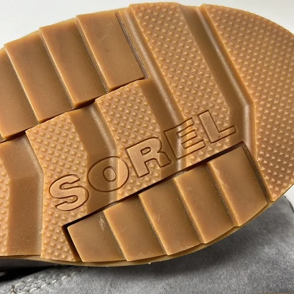 SOREL EVIE SUEDE GREY WEDGE BOOTIELACE UP WATERPROOF NWOT SIZE 8